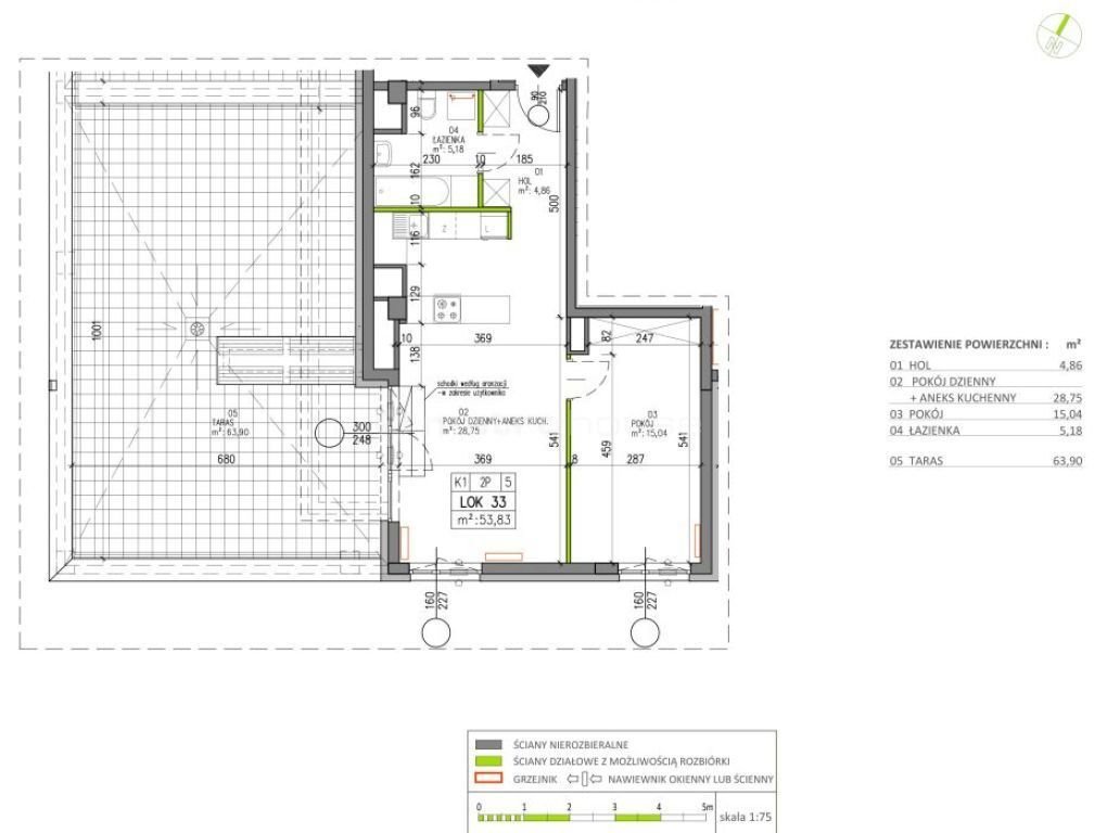 Nowoczesne 2-pokojowe mieszkanie z balkonem i ogródkiem Warszawa, Białołęka  54m2 Foto 1