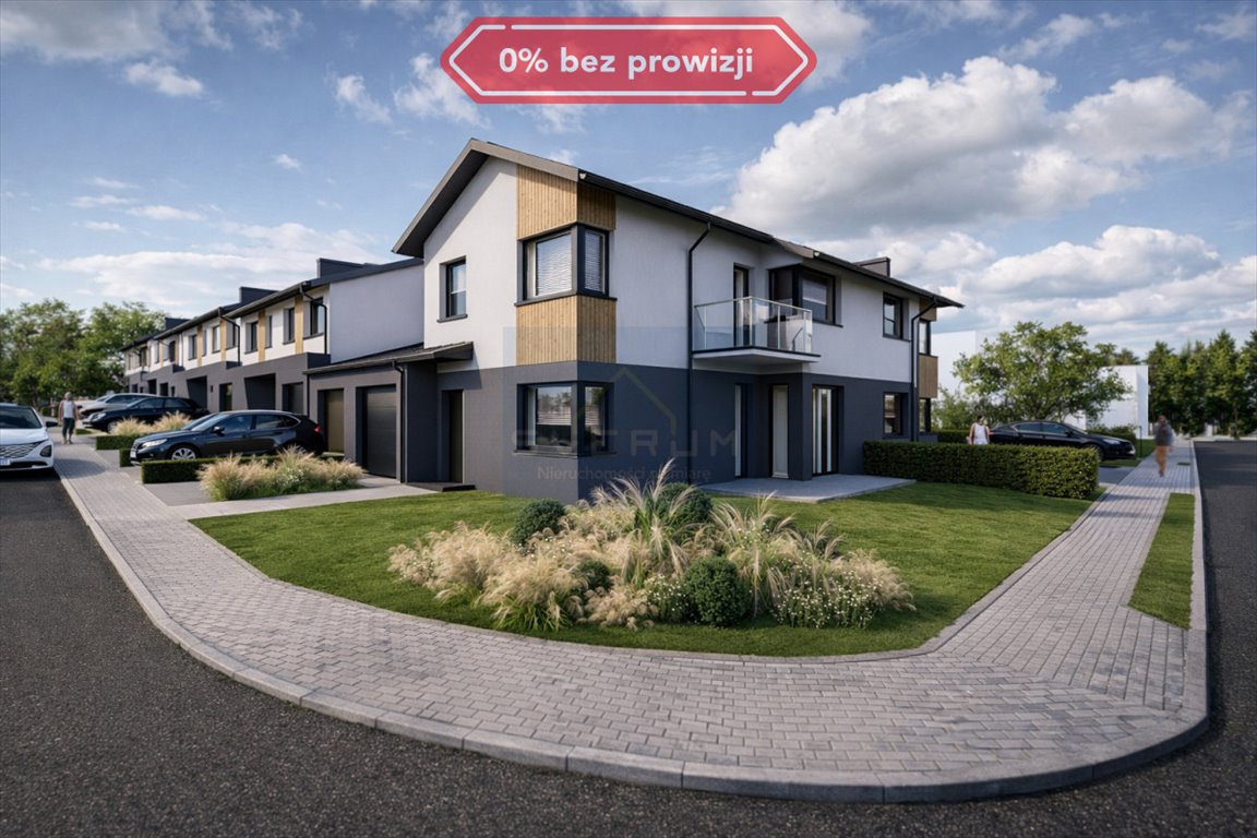 Nowoczesny dom szeregowy 123 m2 z garażem, tarasem i ogrzewaniem podłogowym Częstochowa, Lisiniec  123m2 Foto 1