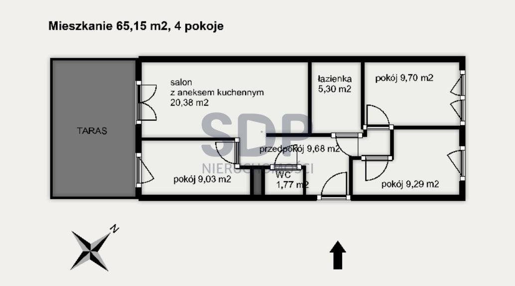 Mieszkanie czteropokojowe  na sprzedaż Wrocław, Krzyki, Krzyki, Braterska  65m2 Foto 8