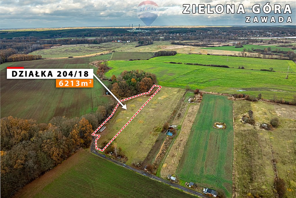 Działka rolna na sprzedaż Zielona Góra, Zawada  6 213m2 Foto 1