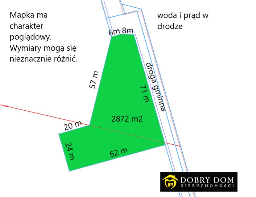 Przestronna działka pod dom z pełnym uzbrojeniem i dużym frontem Giełczyn  2 872m2 Foto 1