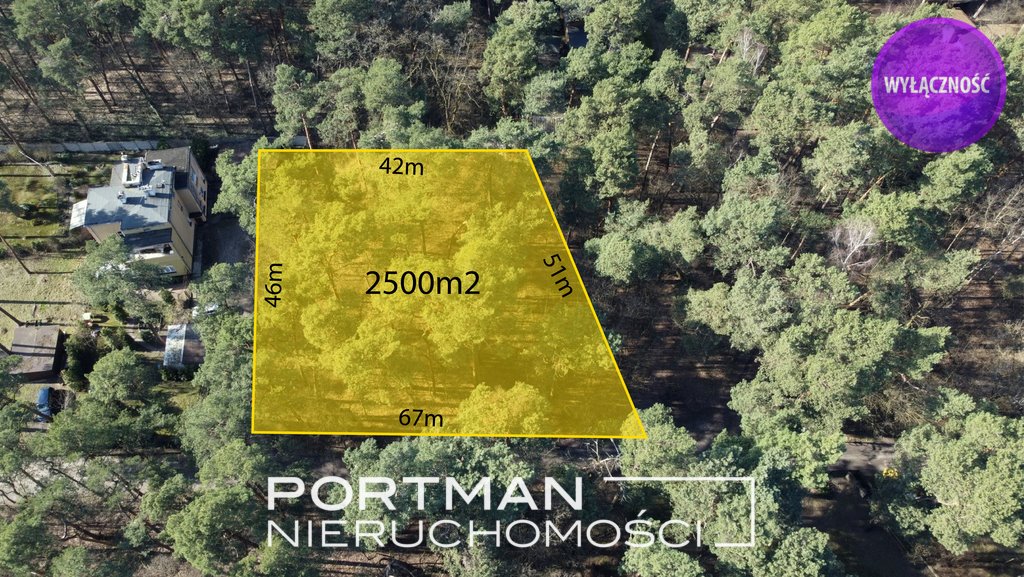 Zalesiona działka 2500 m² z planem zabudowy w Otwocku Otwock, Śródborów  2 500m2 Foto 1