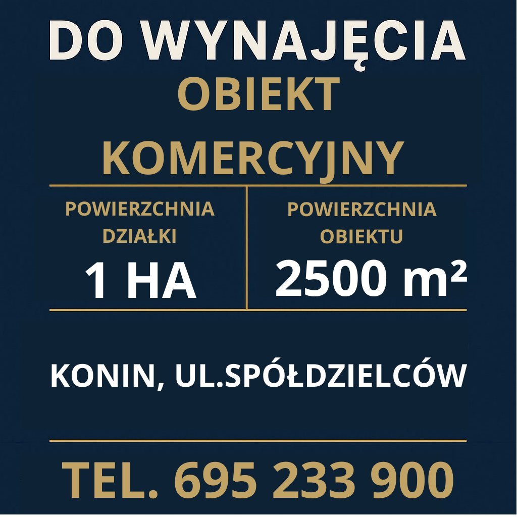 Duży obiekt 2500 m² na działce 1 ha przy głównej ulicy Konin  2 500m2 Foto 1