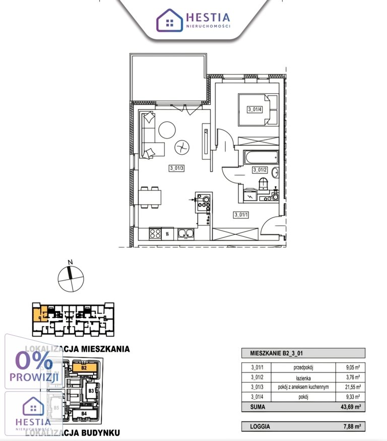 Nowoczesne 2 pok. w stanie deweloperskim z balkonem i możliwością dokupienia garażu Szczecin, Żelechowa, Maksymiliana Golisza  44m2 Foto 1