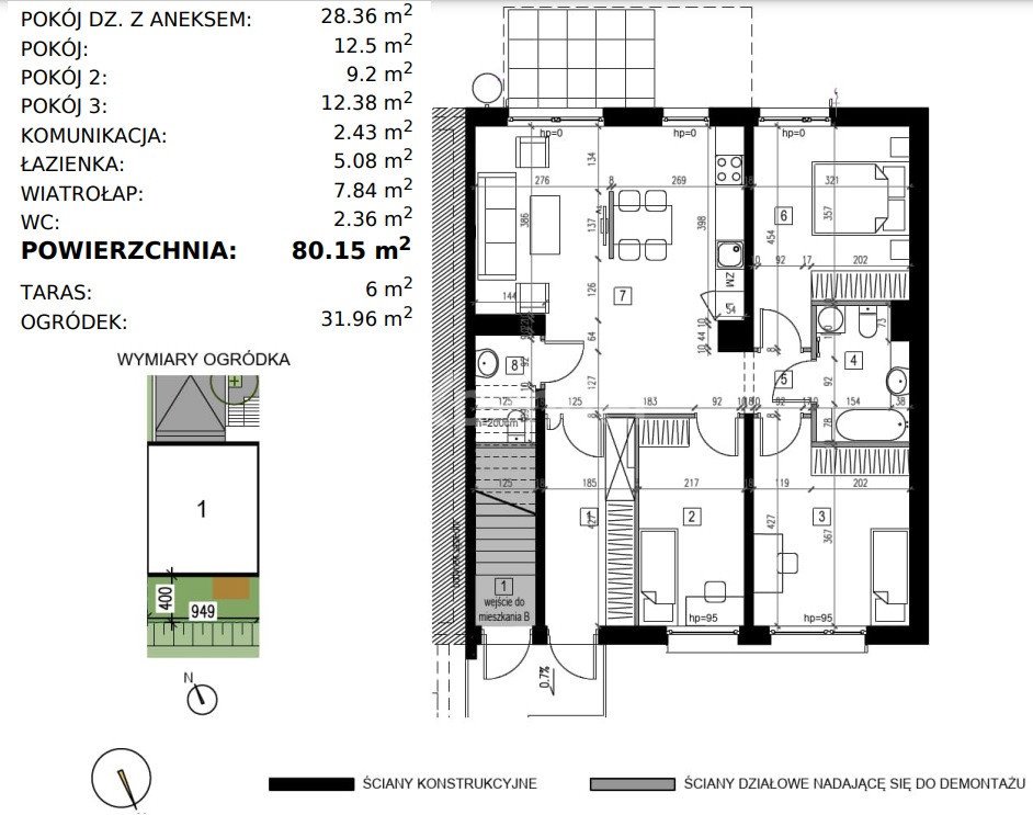 Mieszkanie czteropokojowe  na sprzedaż Wrocław, Kowale, Kwidzyńska  123m2 Foto 9