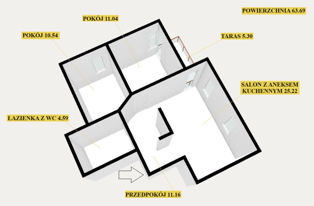 Mieszkanie trzypokojowe na sprzedaż Gdańsk, Orunia Południe, Kazimierza Wielkiego  64m2 Foto 4