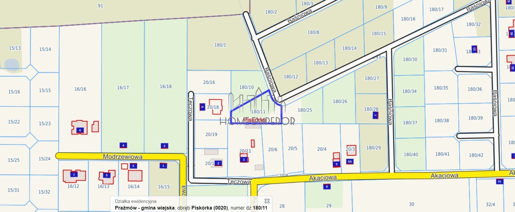 Działka budowlana na sprzedaż Piskórka, Baśniowa  1 200m2 Foto 2