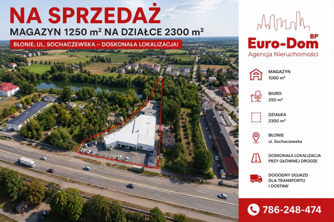 Magazyn 1000 m² z biurem i parkingiem w Błoniu Błonie, Sochaczewska  1 000m2 Foto 1