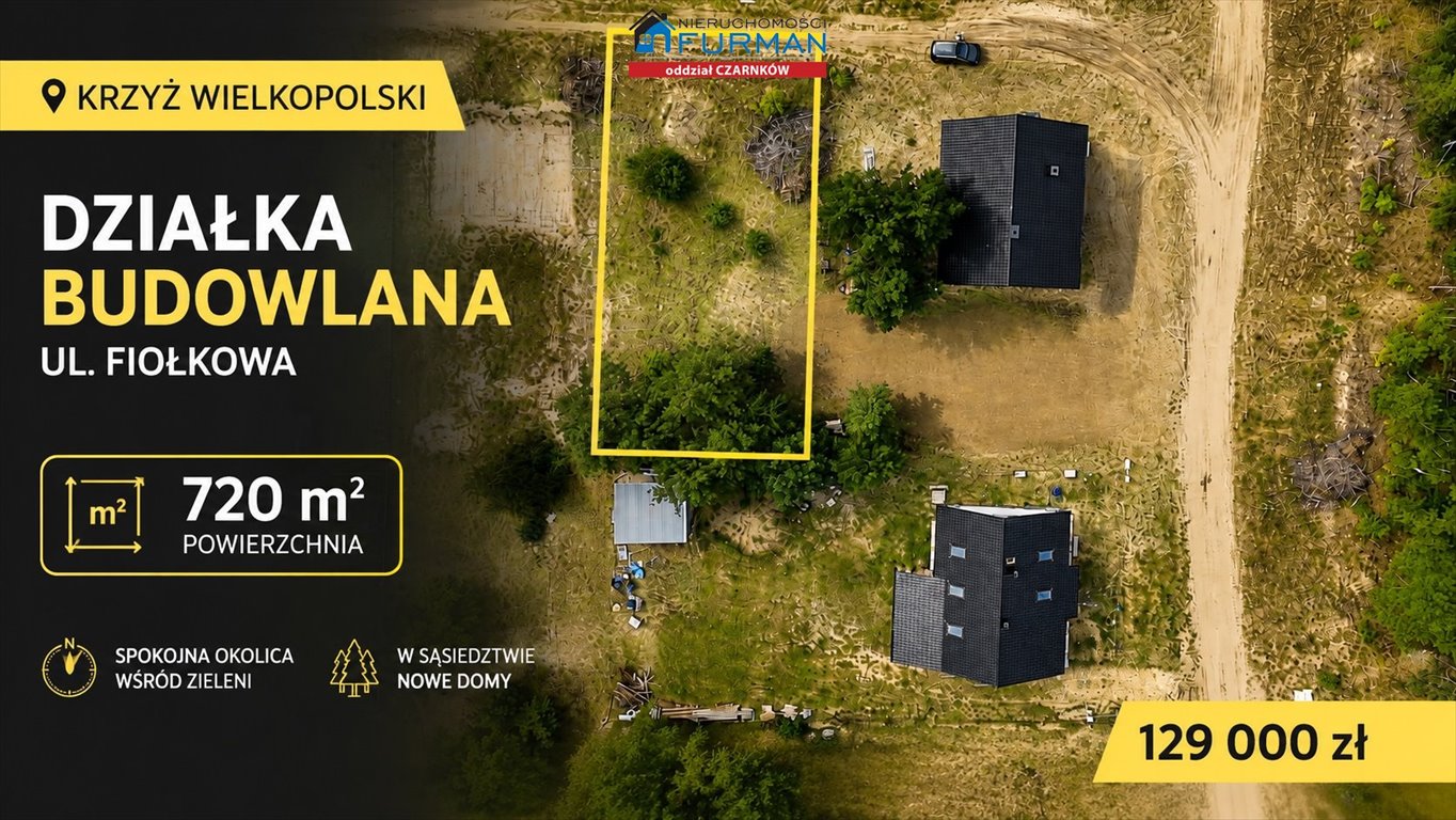 Działka budowlana 720 m² w Krzyżu Wielkopolskim - polecam Krzyż Wielkopolski  720m2 Foto 1