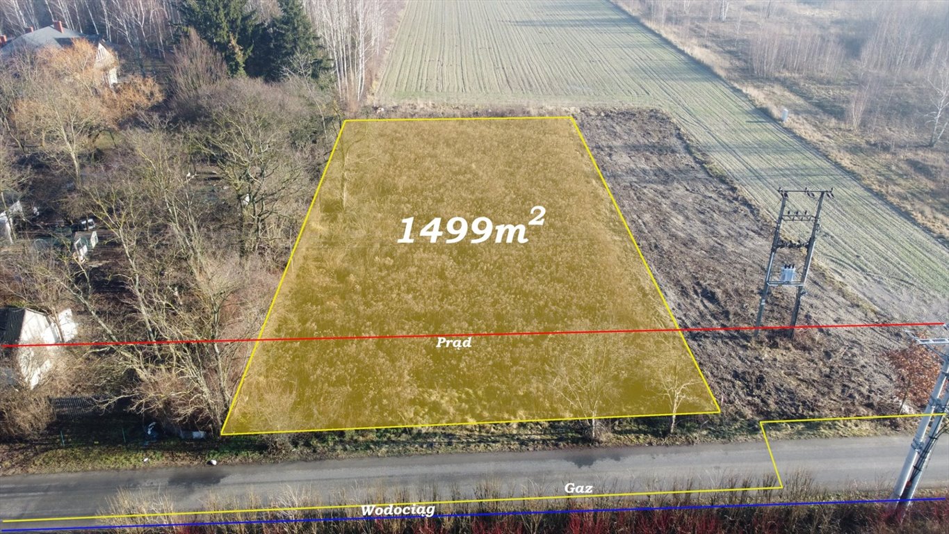 Działka 1499 m² w Cholewach, media w drodze - polecam! Cholewy  1 499m2 Foto 1
