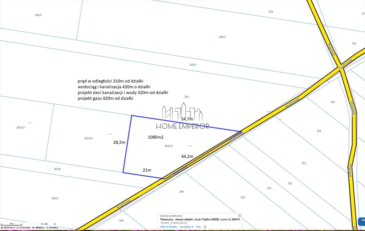 Działka budowlana na sprzedaż Chylice, Krzemowa  1 080m2 Foto 1