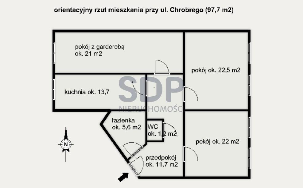 Mieszkanie trzypokojowe na sprzedaż Wrocław, Śródmieście, Nadodrze, Bolesława Chrobrego  98m2 Foto 8