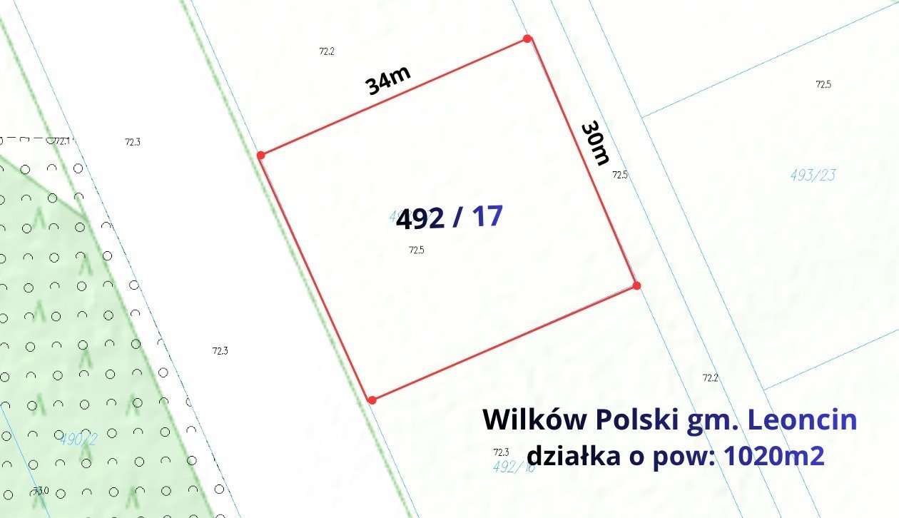 Polecam działkę 1020 m² w Wilkowie Polskim - idealna pod dom z naturą Wilków Polski  1 020m2 Foto 1