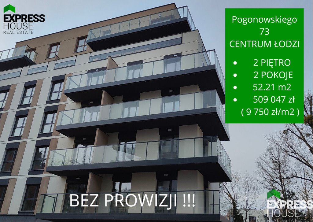 Mieszkanie dwupokojowe na sprzedaż Łódź, Polesie, kpt. Stefana Pogonowskiego  52m2 Foto 1