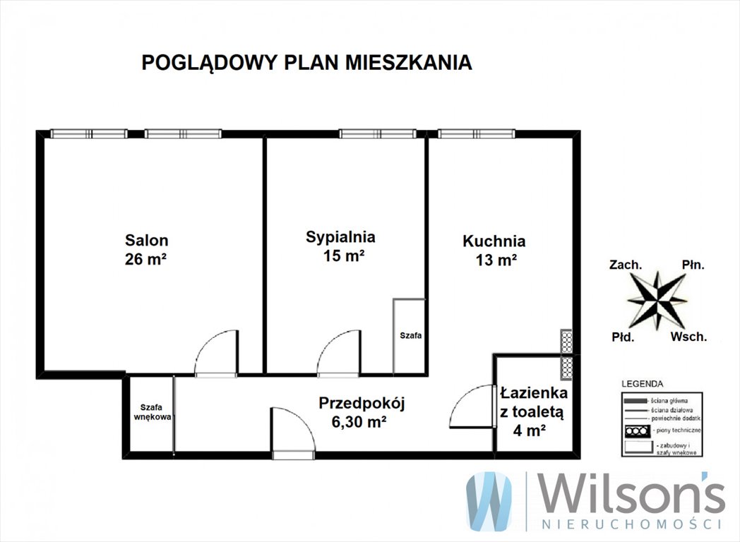 Mieszkanie dwupokojowe na sprzedaż Warszawa, Śródmieście Południowe, Wilcza  64m2 Foto 2