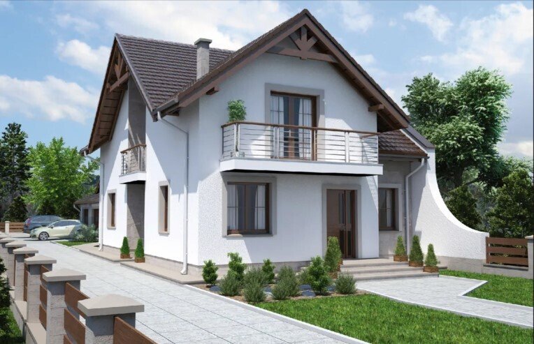 Sprzedam działkę z fundamentami i projektem domu w Charlężu Charlęż  158m2 Foto 1