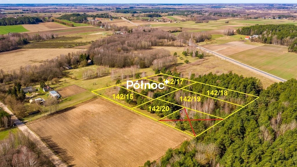 Działka 3362 m² z prądem, lasem i blisko natury Rogowo  3 362m2 Foto 1