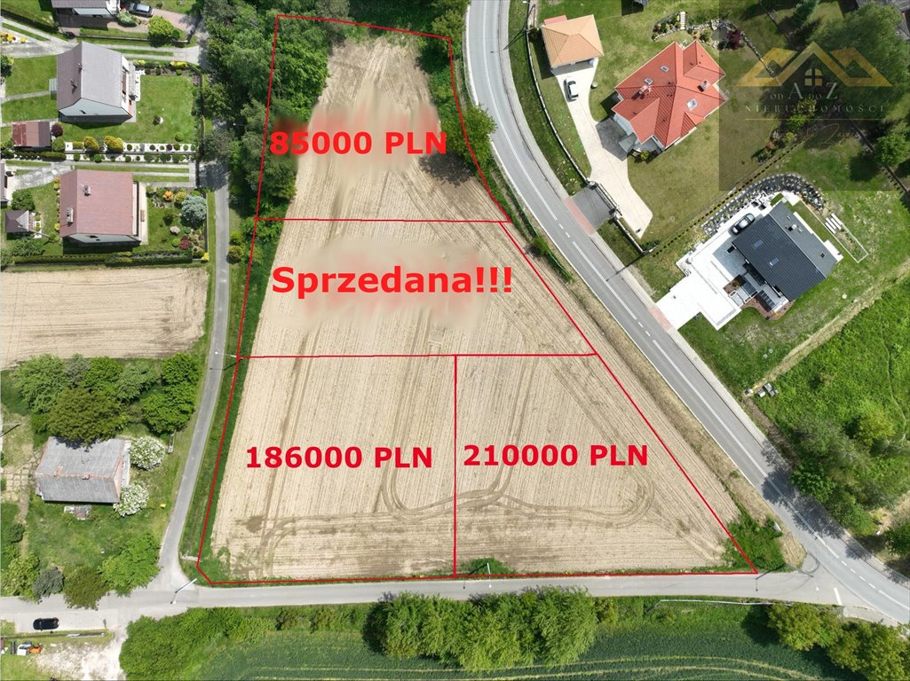 Działka budowlana 1510 m² z widokiem, media w zasięgu Radlna  1 510m2 Foto 1