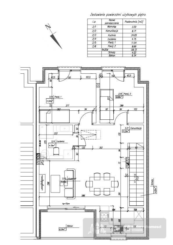 Mieszkanie trzypokojowe na sprzedaż Rzeszów, Miłocin, Myśliwska  60m2 Foto 5