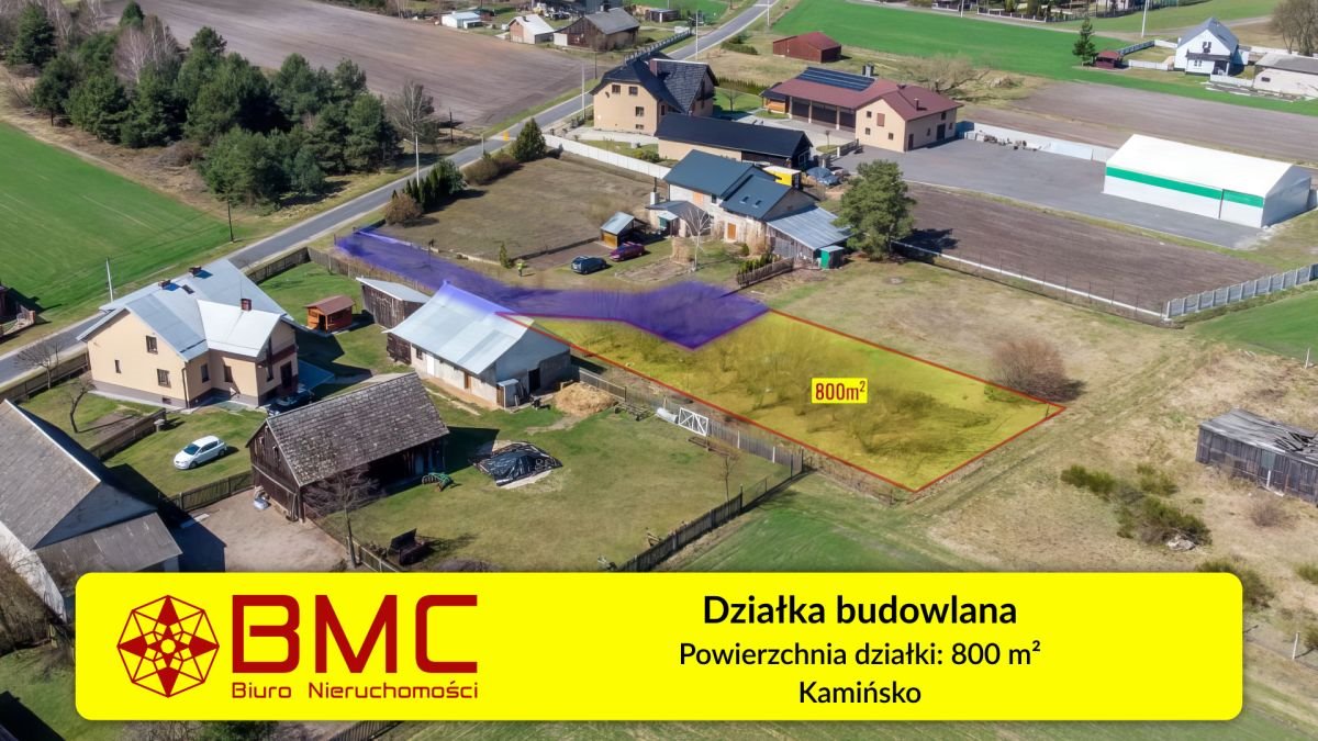 Do sprzedania działka 800 m² w spokojnej okolicy z mediami Kamińsko  800m2 Foto 1