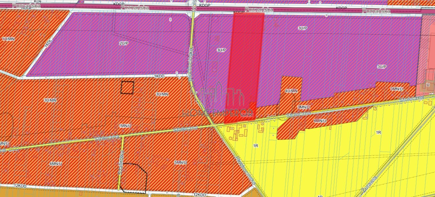 Działka pod przemysł z mediami, 62 tys. m², plan zagospodarowania Płochocin, Poznańska  62 111m2 Foto 1