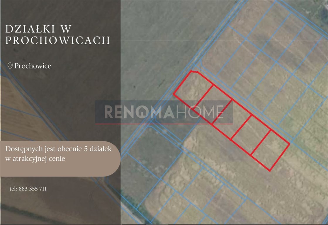 Działki budowlane w Prochowicach, 1050 m², media, spokój Prochowice  1 050m2 Foto 1