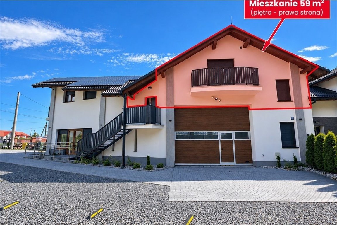Nowoczesne 59 m² mieszkanie z dużym balkonem (Jaworze) Jaworze, Bielska  59m2 Foto 1
