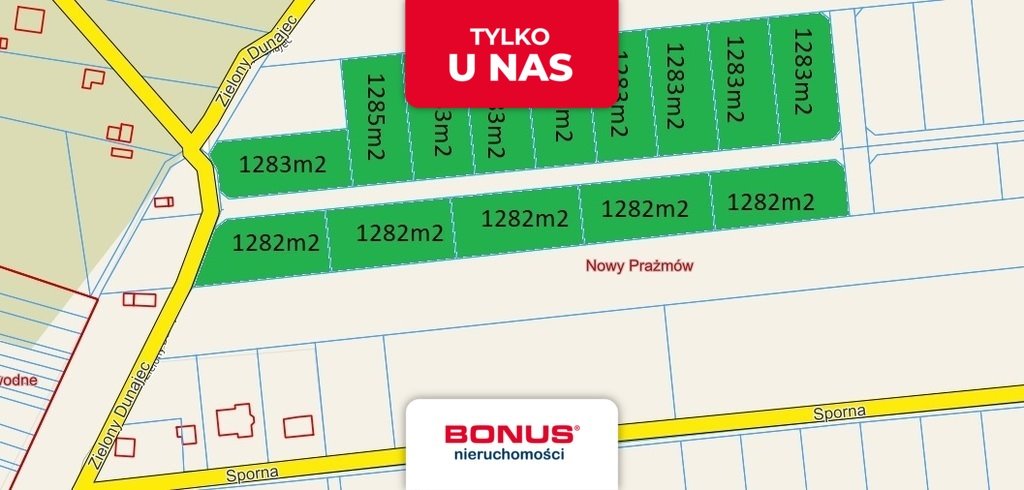 Działka 1283m² w spokojnym Nowym Prażmowie z planem zagospodarowania Nowy Prażmów  1 282m2 Foto 1