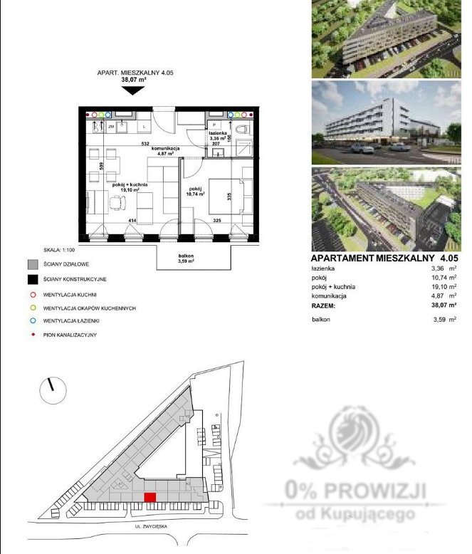 Mieszkanie dwupokojowe na sprzedaż Wrocław, Krzyki, Partynice  38m2 Foto 7