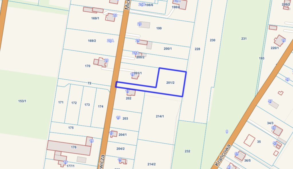 Działka budowlana 1572 m² z warunkami zabudowy, asfalt, media Gałków Mały, Mickiewicza  1 572m2 Foto 1