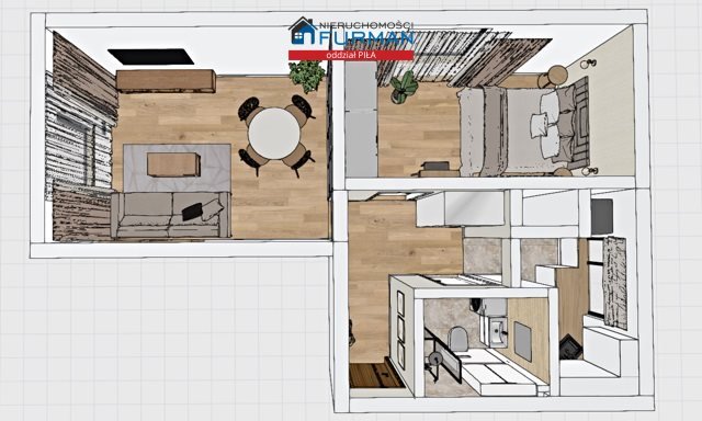 Mieszkanie dwupokojowe na sprzedaż Piła  45m2 Foto 1
