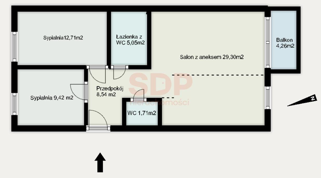 Mieszkanie trzypokojowe na sprzedaż Wrocław, Krzyki, Krzyki, Braterska  67m2 Foto 6