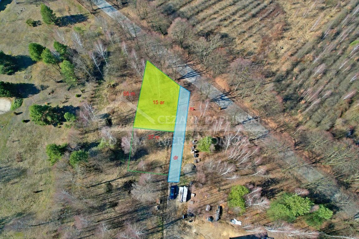 Działka 1500 m² z pozwoleniem na dom w Kębło, las, media Kębło, Kębło, Kazimierz Dolny  1 500m2 Foto 1