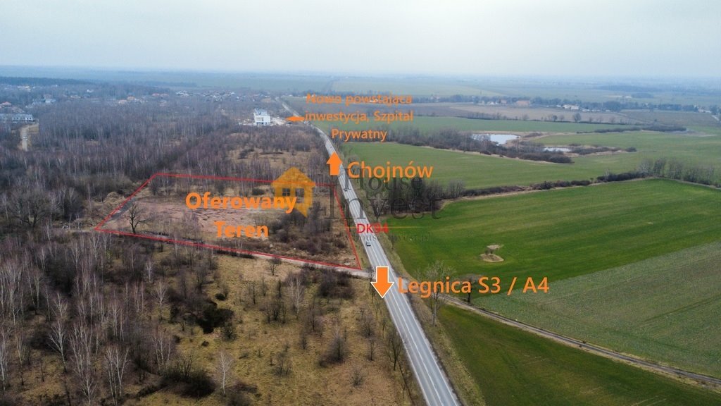 Działka inwestycyjna 12 260 m² przy DK94, możliwość rozbudowy Legnica  12 260m2 Foto 1