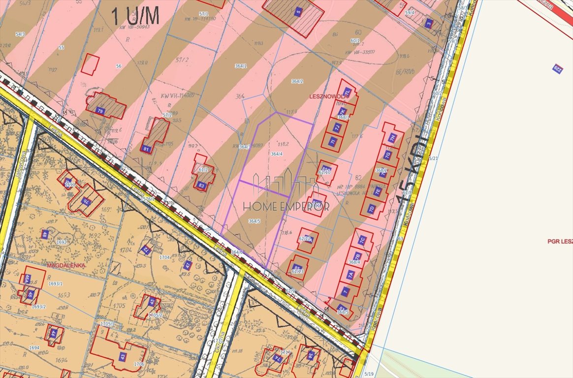 Działka pod zabudowę usług i dom w Lesznowoli 2416 m² Lesznowola, Leśna  2 416m2 Foto 1