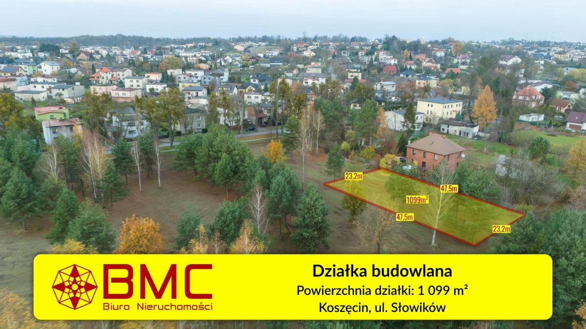 Działka budowlana 1099 m2 w Koszęcinie – idealna pod dom Koszęcin, Słowików  1 099m2 Foto 1