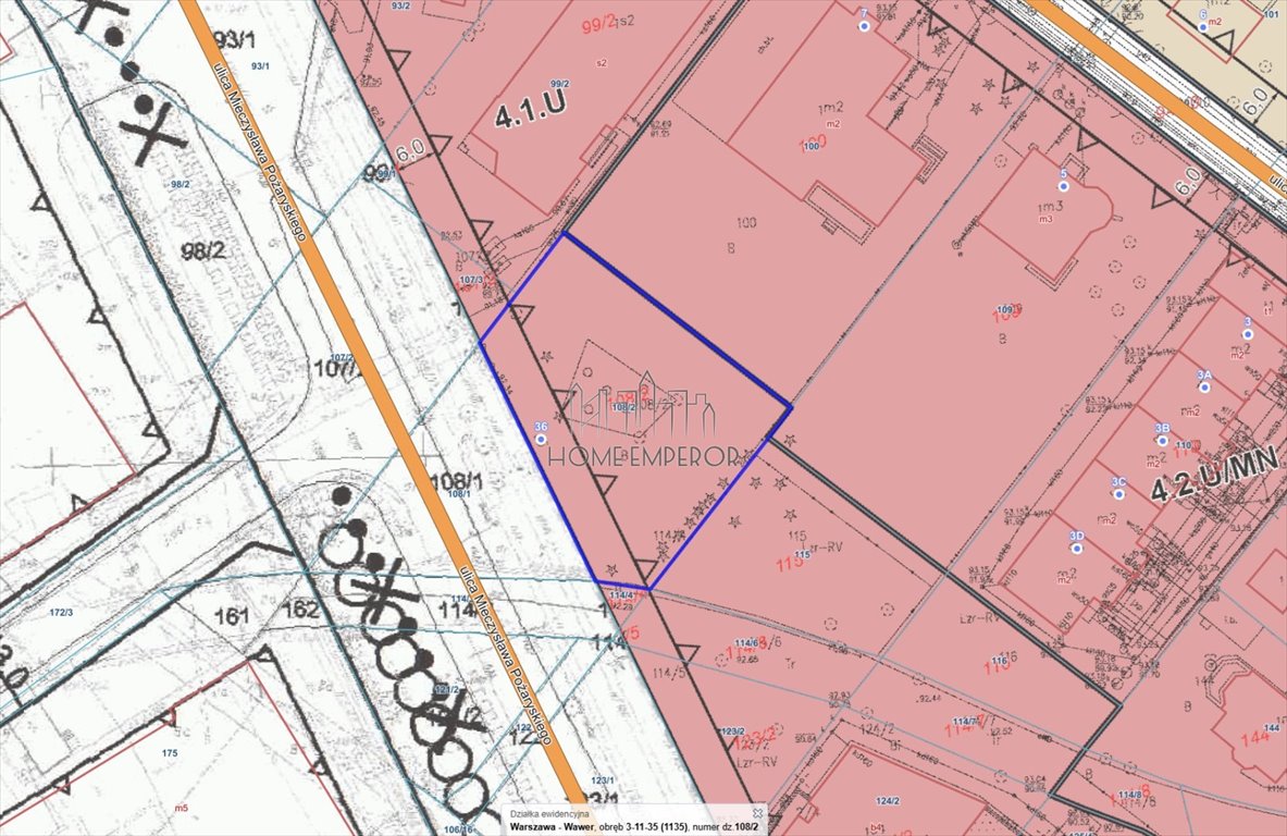 Działka usługowa 1069 m² z mediami i planem rozwoju Warszawa, Wawer, Mieczysława Pożaryskiego  1 069m2 Foto 1