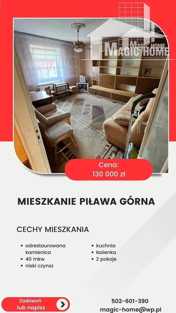 Mieszkanie dwupokojowe na sprzedaż Piława Górna  41m2 Foto 2