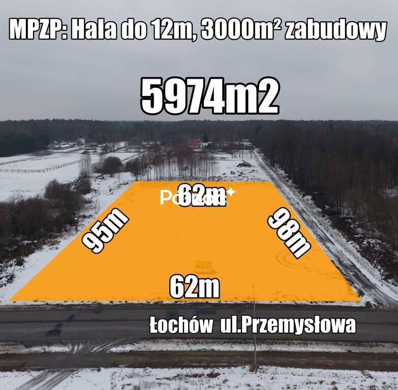 Działka przemysłowa 5974 m² w Łochowie – inwestycja pod firmę Łochów, Przemysłowa  5 974m2 Foto 1