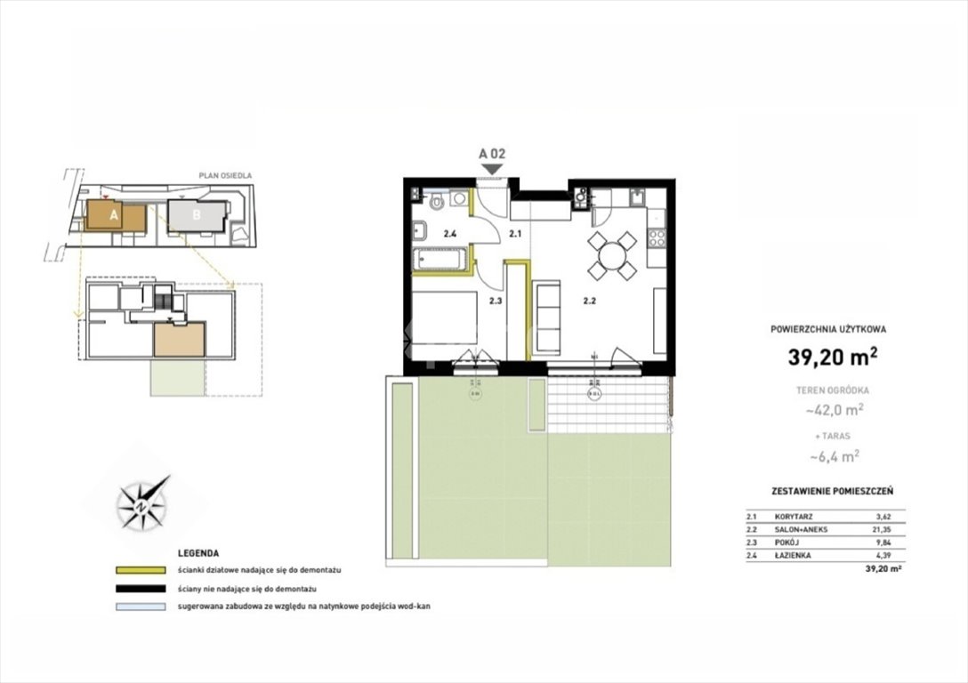 Mieszkanie dwupokojowe na sprzedaż Poznań, Grunwald  40m2 Foto 2