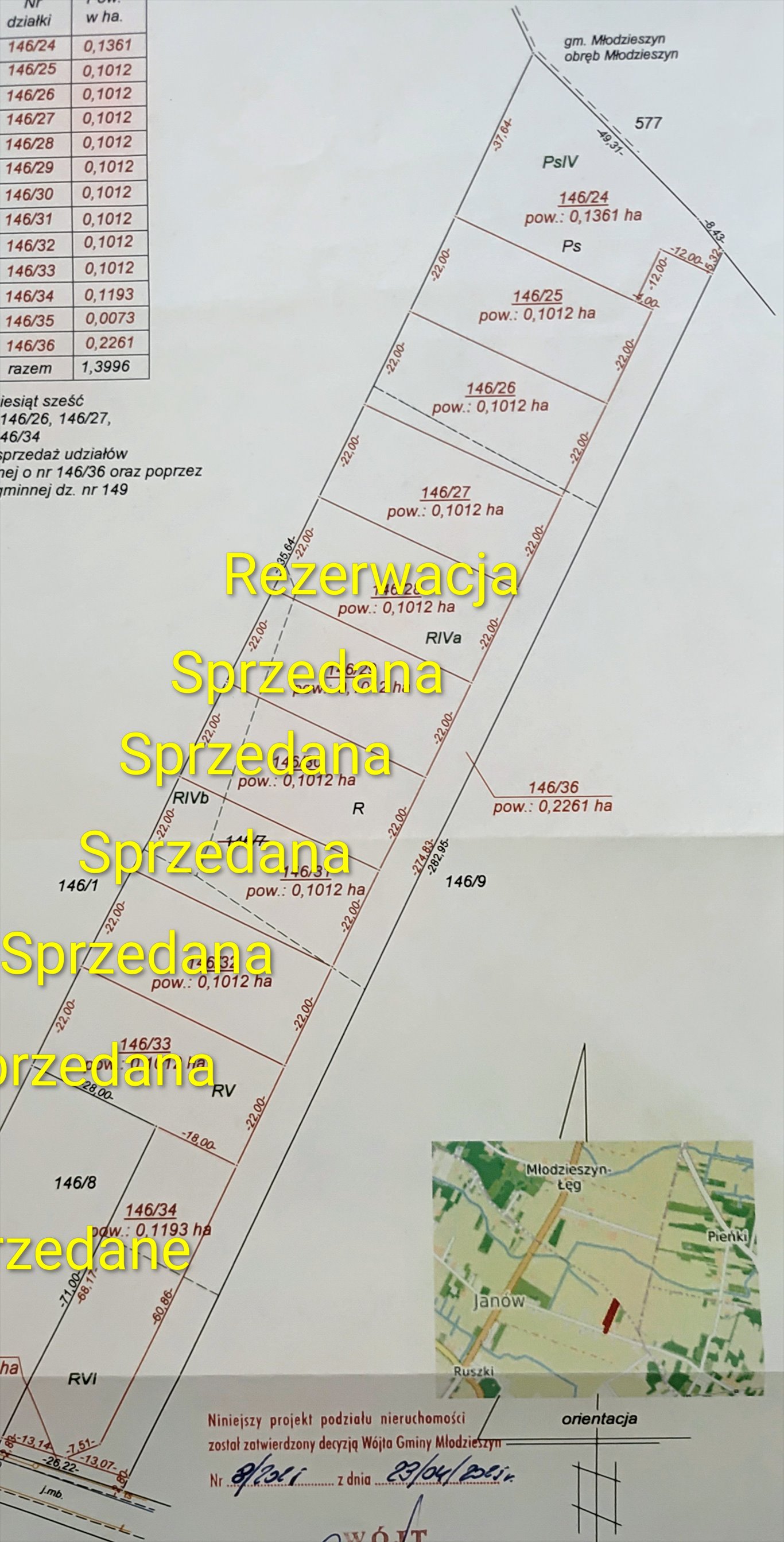 Działki pod zabudowę w Młodzieszynie, 1012 m² i 1361 m² Młodzieszyn  1 012m2 Foto 1