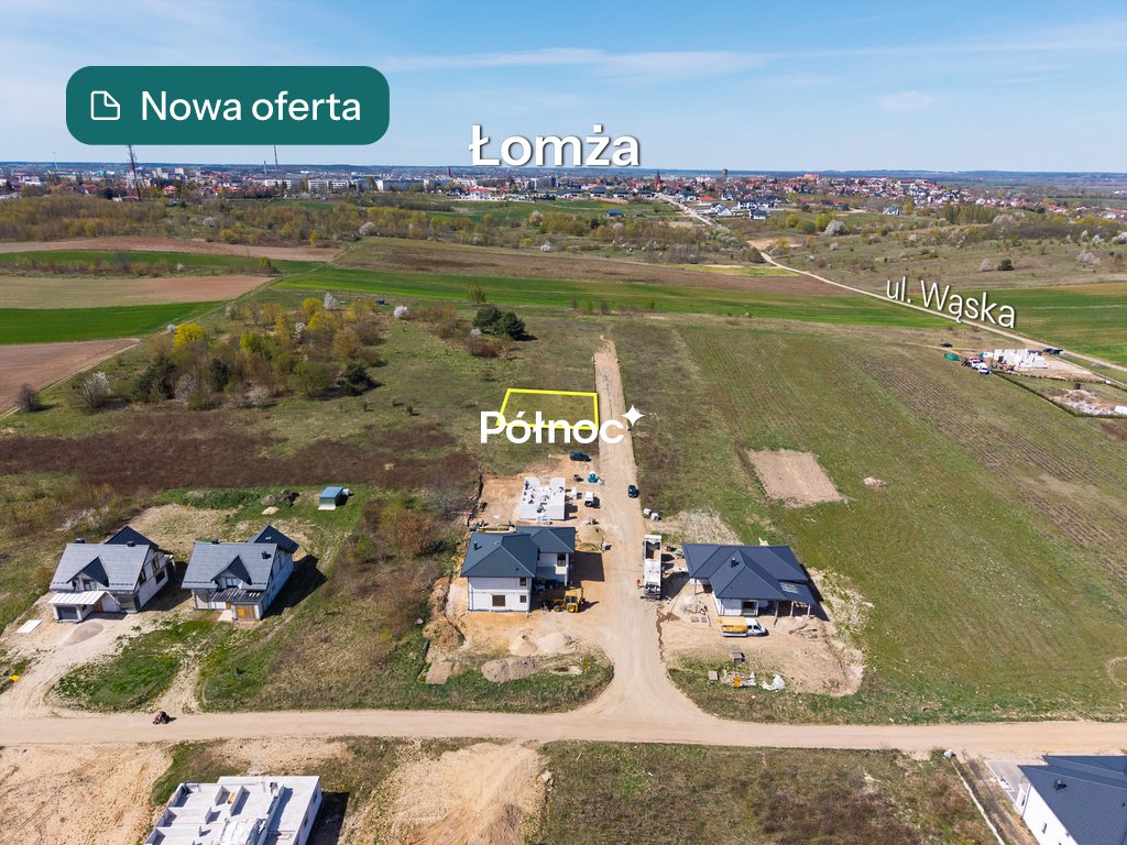Działka 751 m² pod dom w Łomży - spokój i natura Łomża, Wąska  751m2 Foto 1