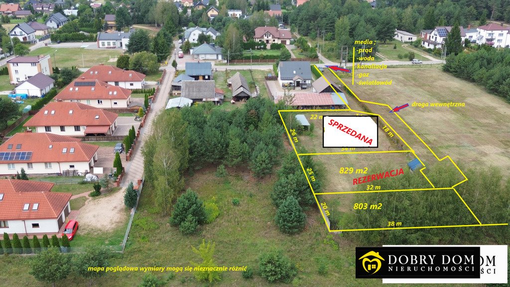 Działki pod dom w Ignatkach, media, WZ, 803 m2 Ignatki  803m2 Foto 1