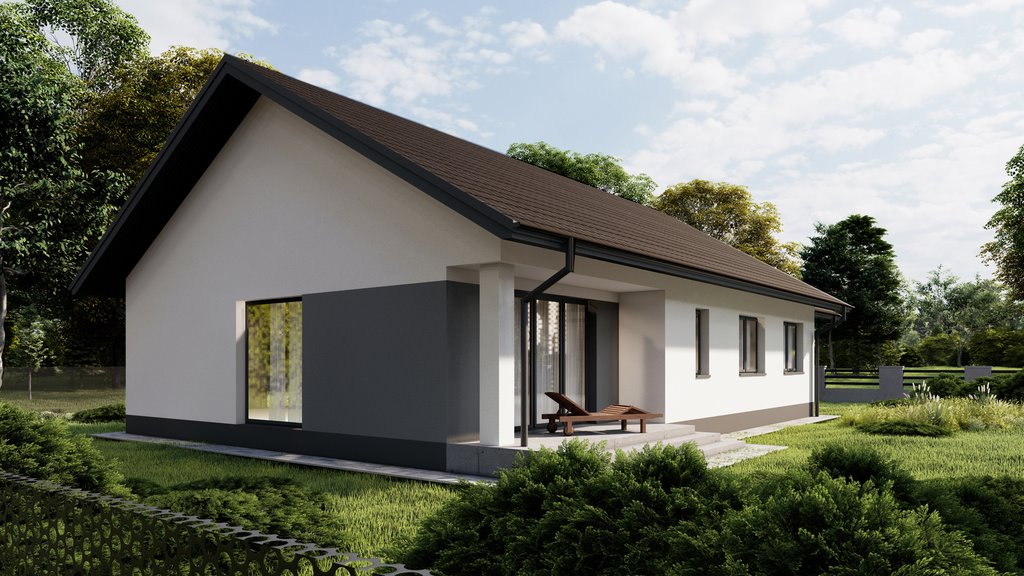Nowoczesny dom 146 m² z garażem, 3 sypialnie, ogrodzony teren Laskówka Chorąska  146m2 Foto 1