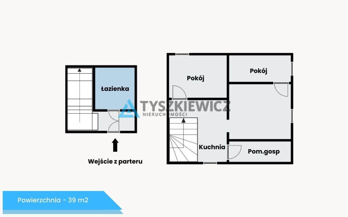Mieszkanie trzypokojowe na sprzedaż Malbork, Jana Karola Chodkiewicza  39m2 Foto 12