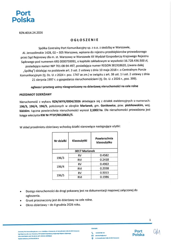 Działka na wynajem 21 002 m2 pod cele rolne w Marianek Marianek  21 002m2 Foto 1