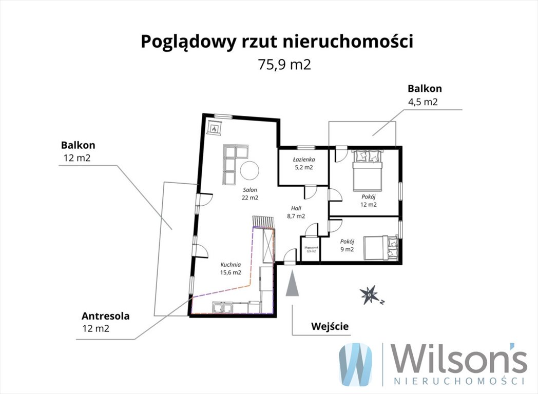 Mieszkanie trzypokojowe na sprzedaż Warszawa, Wawer, Bursztynowa  76m2 Foto 3