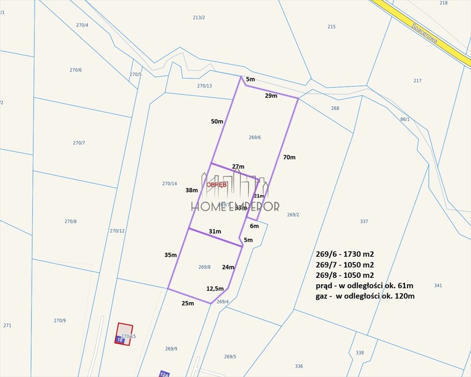 Działka budowlana na sprzedaż Obręb, Kasztanowa  1 050m2 Foto 1