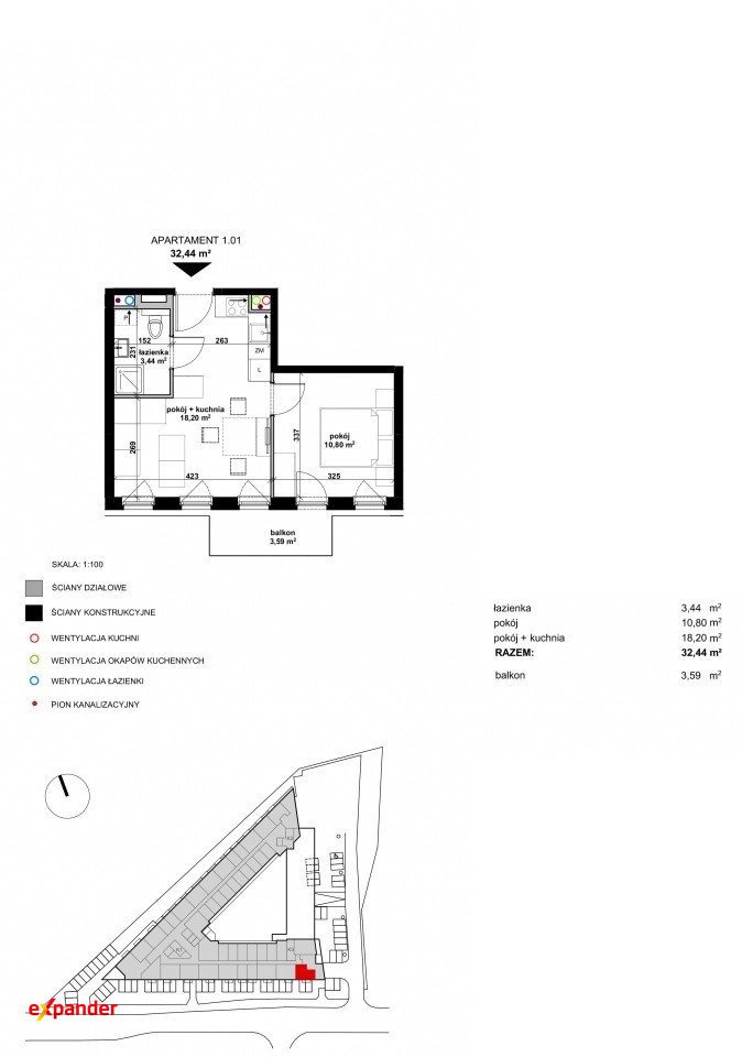 Gotowy apartament inwestycyjny 2 pok. z balkonem - Krzyki Wrocław, Zwycięska  32m2 Foto 1