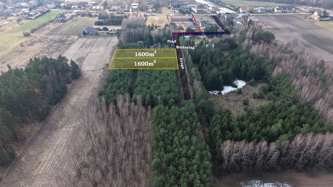 Działka 1600 m² w Idzikowicach z mediami i lasem - polecam! Idzikowice  1 600m2 Foto 1